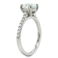 Platinum Round Diamond Side Stones Engagement Ring, Platinum, Long's Jewelers