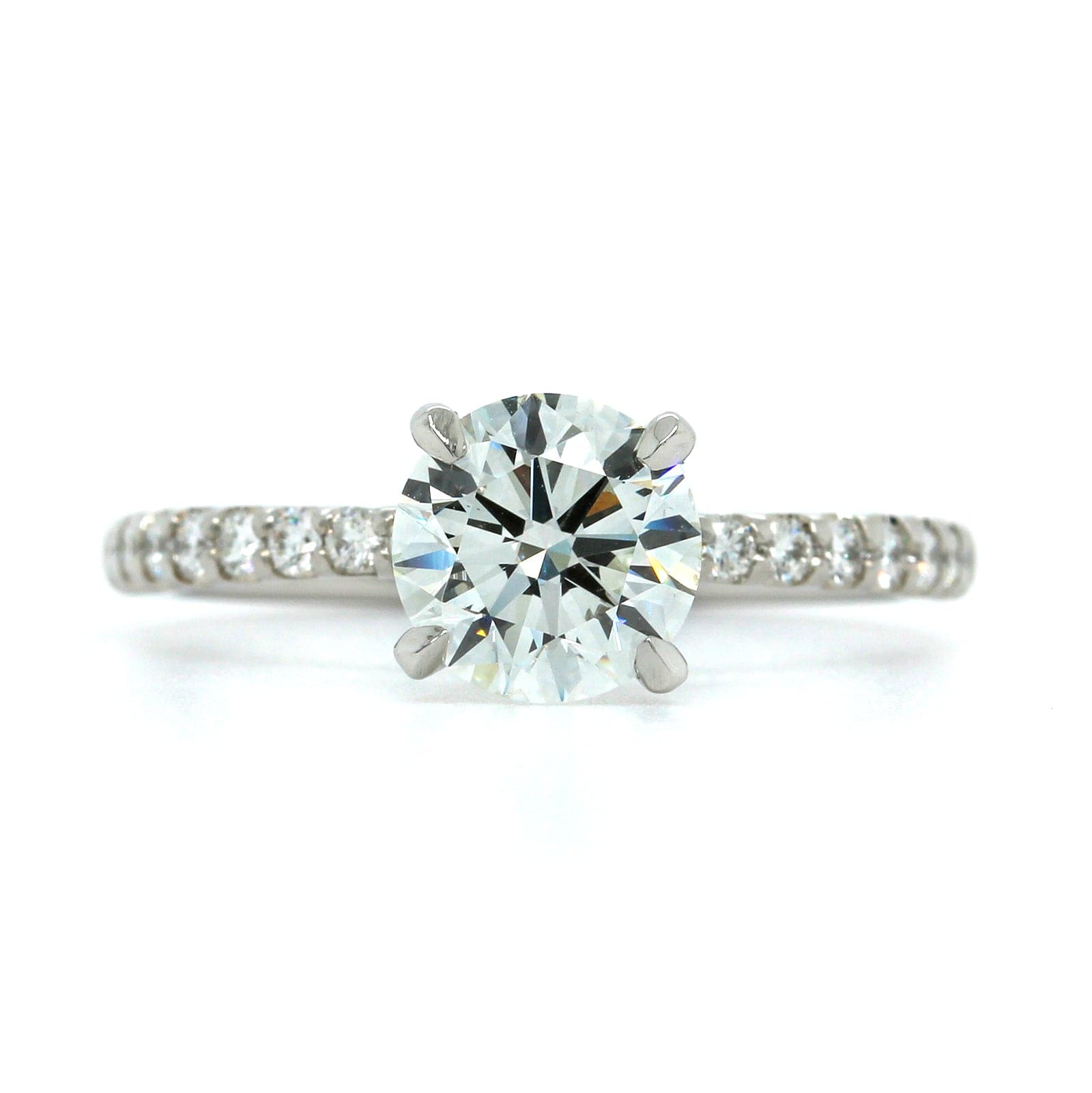 Platinum Round Cut Diamond Engagement Ring