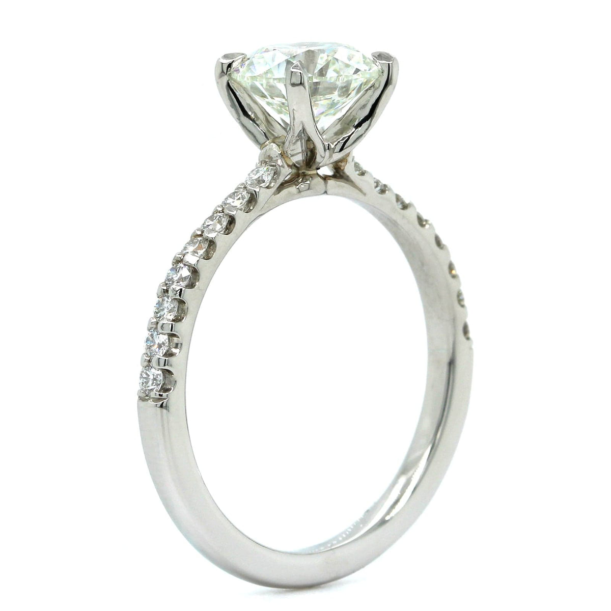Platinum Round Cut Diamond Engagement Ring