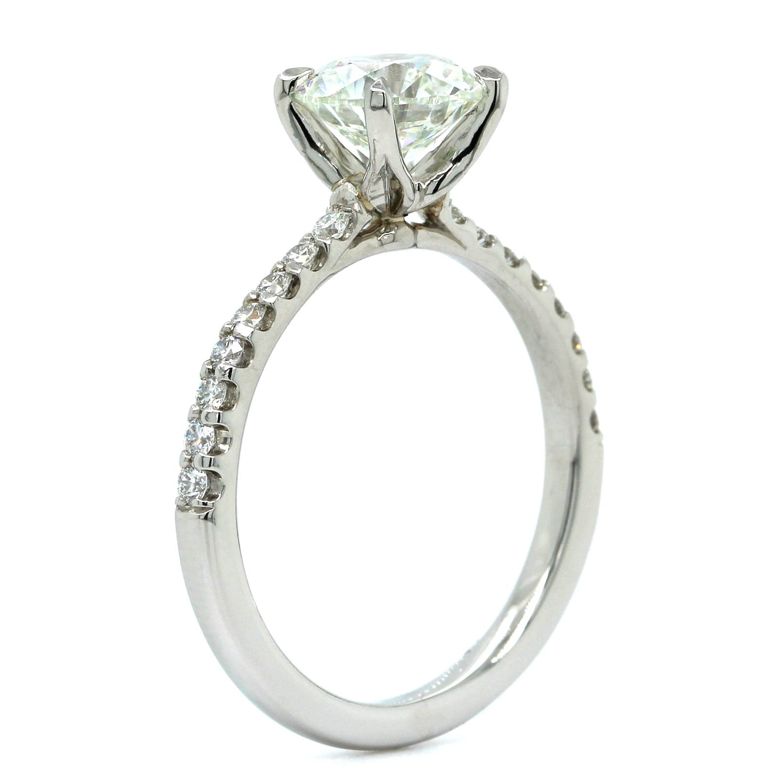 Platinum Round Cut Diamond Engagement Ring