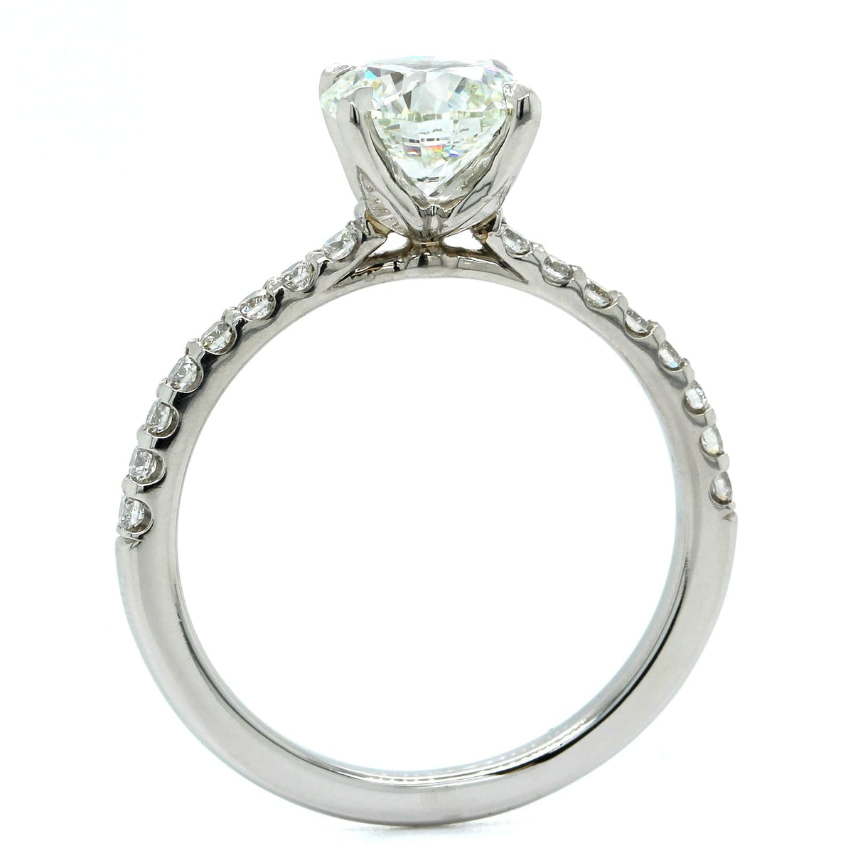 Platinum Round Cut Diamond Engagement Ring