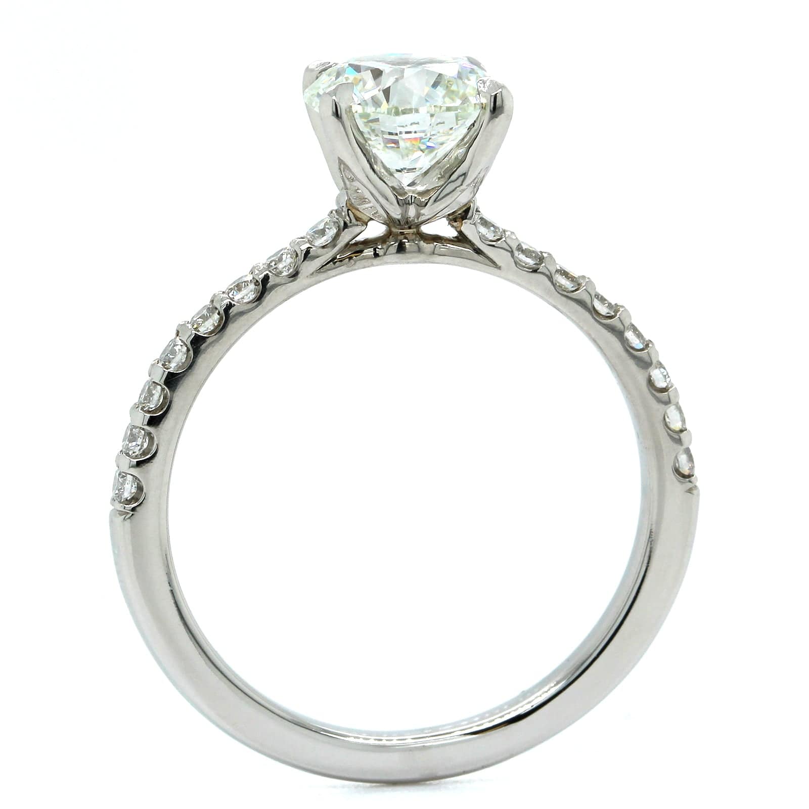Platinum Round Cut Diamond Engagement Ring