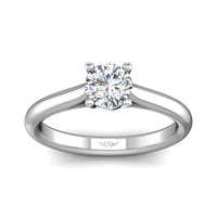 18K White Gold Solitaire Mounting with Round Diamond Engagement Ring