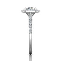 18K White Gold Halo Micro-Pave Engagement Ring
