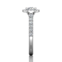 18K White Gold Diamond with Micro Pave Halo Engagement Ring