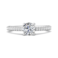 18K White Gold FlyerFit Micro Pave Engagement Ring
