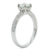 Platinum Round Diamond Pave Sides Engagement Ring, Platinum, Long's Jewelers