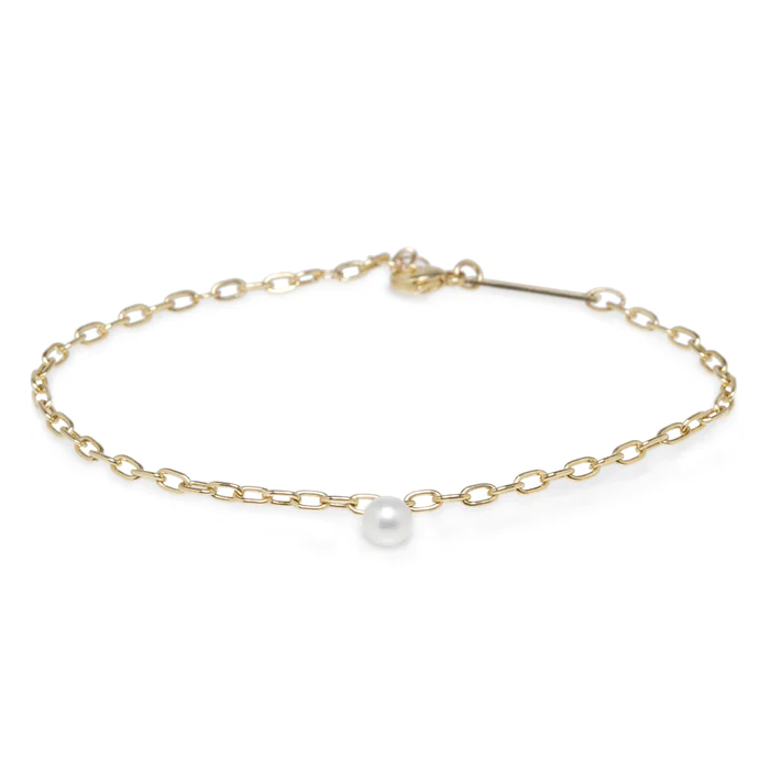 14K Yellow Gold Oval Link Pearl Bracelet, 14k yellow gold, Long's Jewelers