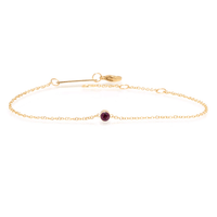 14K Yellow Gold Bezel Set Garnet Bracelet, 14k yellow gold, Long's Jewelers