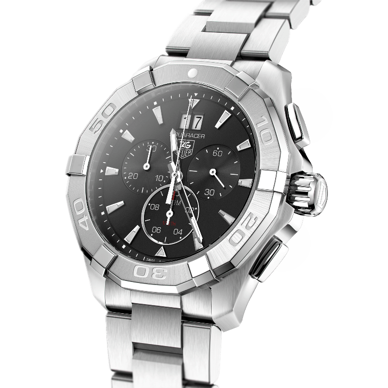 TAG Heuer Aquaracer Calibre 16 Automatic Mens Black Steel Chronograph