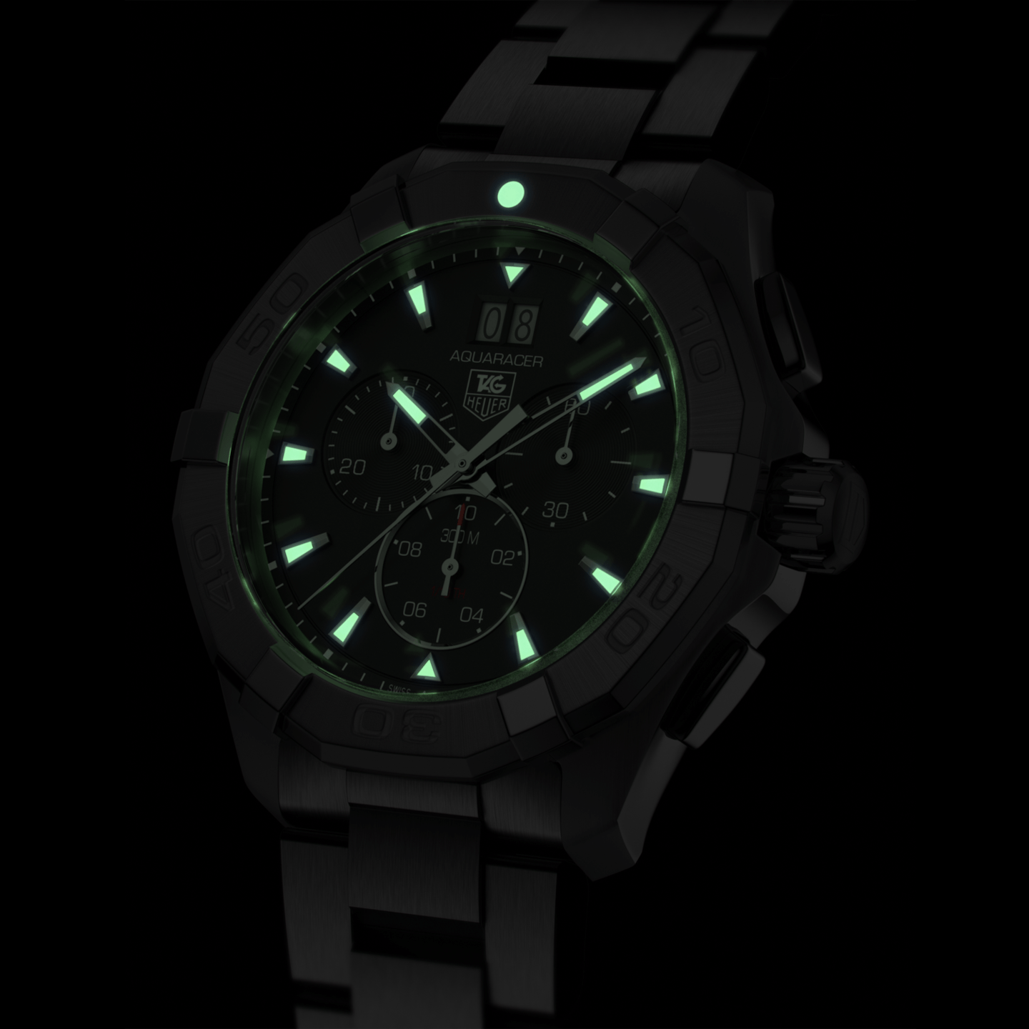 TAG Heuer Aquaracer Calibre 16 Automatic Mens Black Steel Chronograph