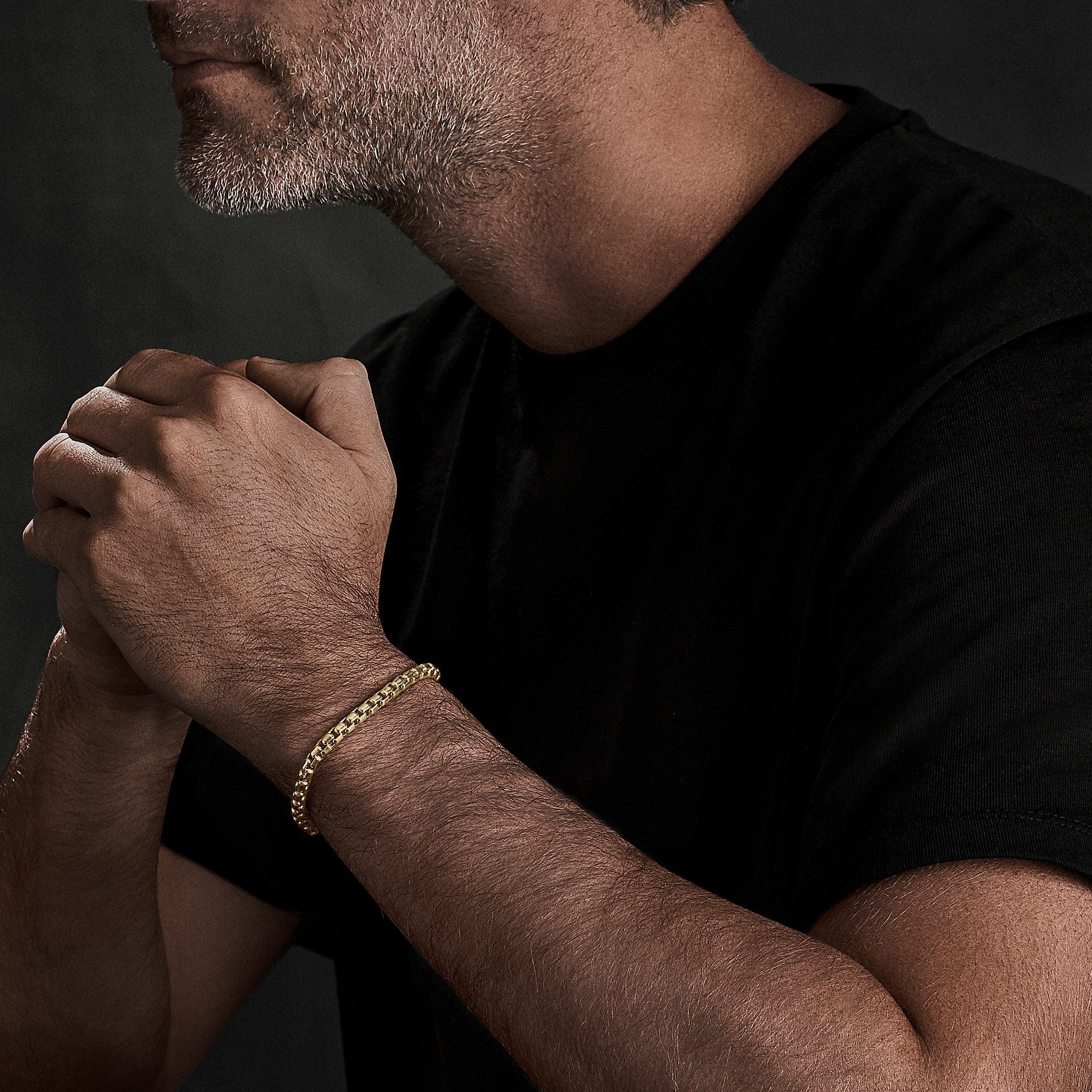 Box Chain Bracelet in 18K Yellow Gold