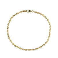 14K Yellow Gold Rope Chain Bracelet
