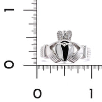 14K White Gold Heavy Claddagh Ring