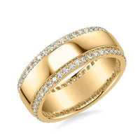 14K Yellow Gold Diamond Edge Wedding Band