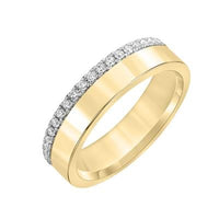 14K Yellow Gold Diamond Edge Wedding Band