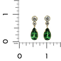 18K Yellow Gold Tsavorite Diamond Drop Earrings, 18k yellow gold, Long's Jewelers