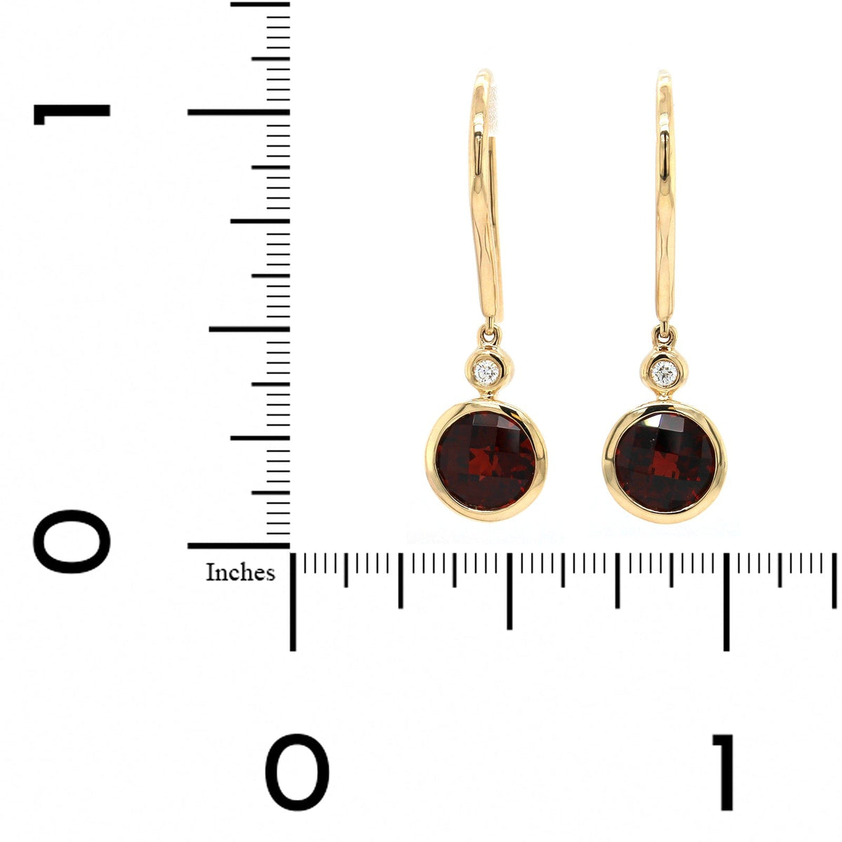 14K Yellow Gold Garnet Drop Earrings, 14k yellow gold, Long's Jewelers