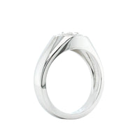 18K White Gold Rose Cut Double Rim Bezel Ring
