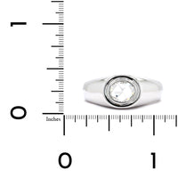 18K White Gold Rose Cut Double Rim Bezel Ring