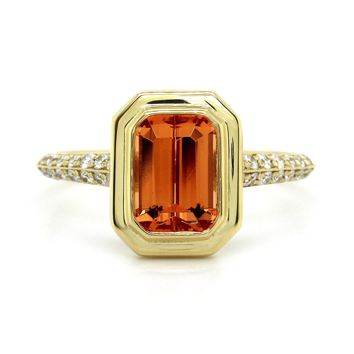 18K Yellow Gold Garnet Diamond Ring, 18k yellow gold, Long's Jewelers