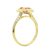 18K Yellow Gold Garnet Diamond Ring, 18k yellow gold, Long's Jewelers