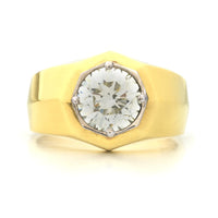 18K Yellow Gold Octagonal Diamond Ring