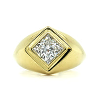 18K Yellow Gold Bezel Set Princess Cut Diamond Ring, 18k yellow gold, Long's Jewelers