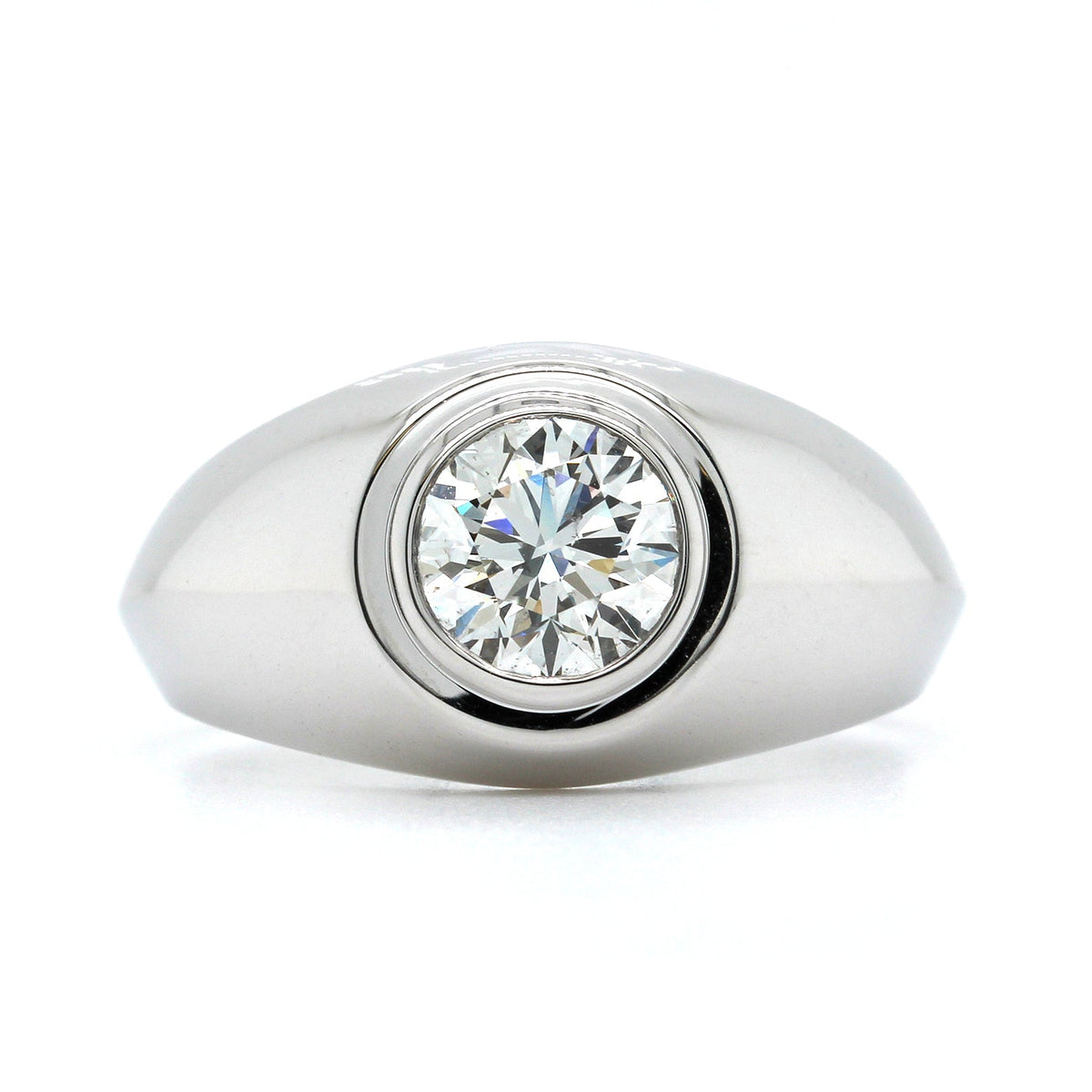 18K White Gold Bezel Set Diamond Ring, 18k white gold, Long's Jewelers