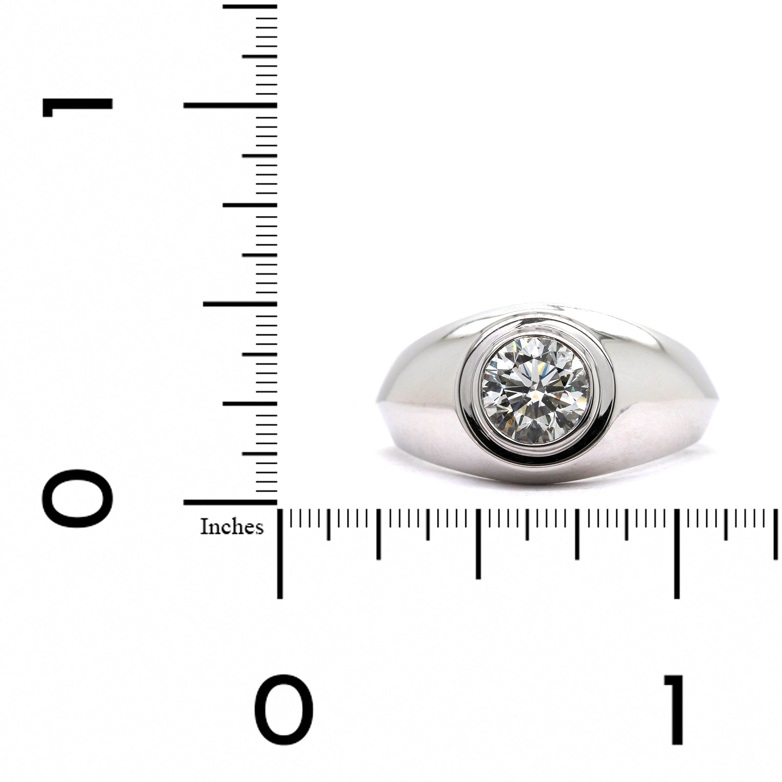 18K White Gold Bezel Set Diamond Ring, 18k white gold, Long's Jewelers