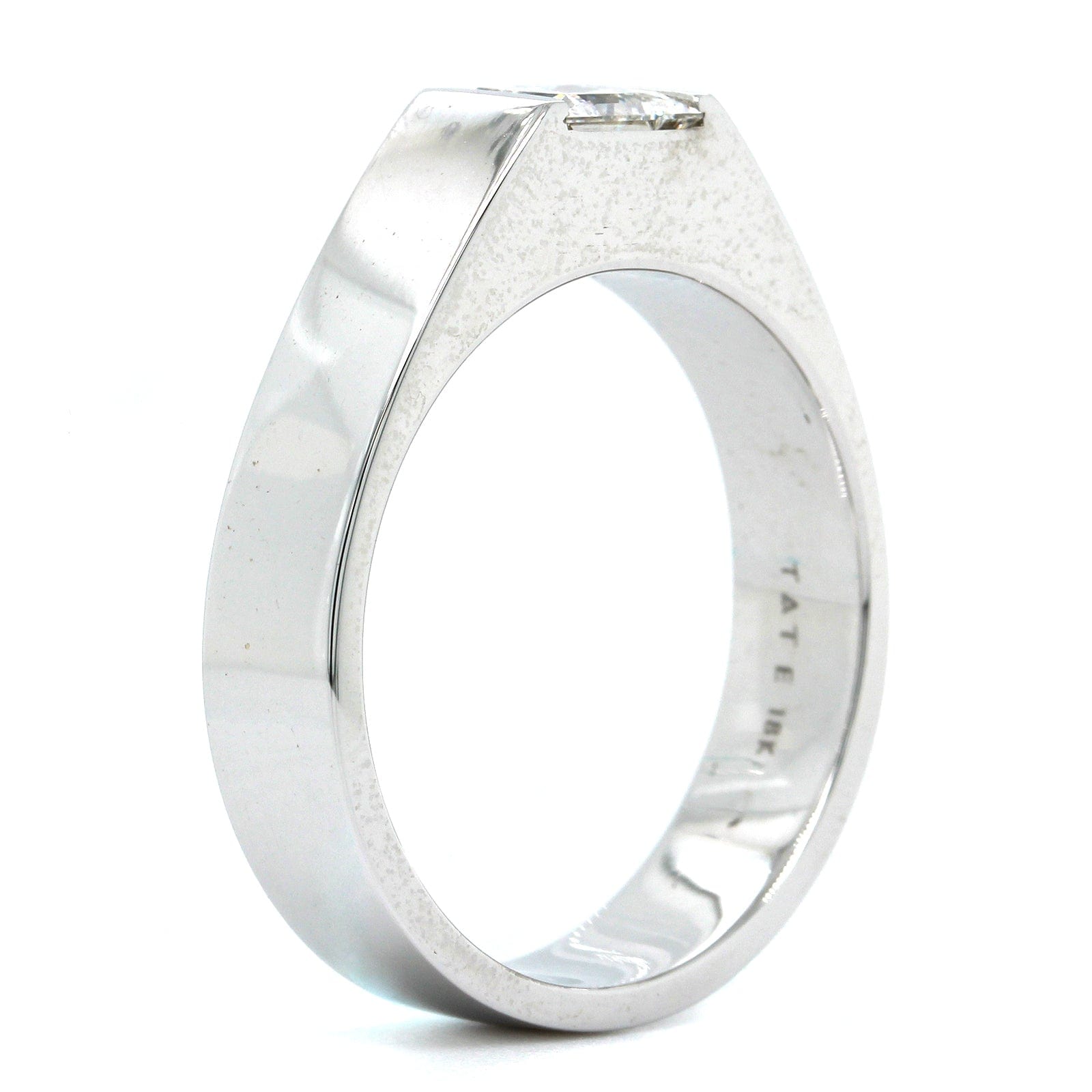 18K White Gold Princess Cut Diamond Wide Ring, 18k white gold, Long's Jewelers