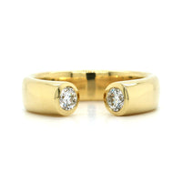 18K Yellow Gold Bezel Set Diamond Open Ring