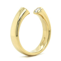 18K Yellow Gold Bezel Set Diamond Open Ring
