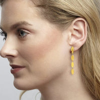 24K Yellow Gold Three Leaves Drop Earrings, Long's Jewelers