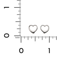 14K White Gold Heart Stud Earrings