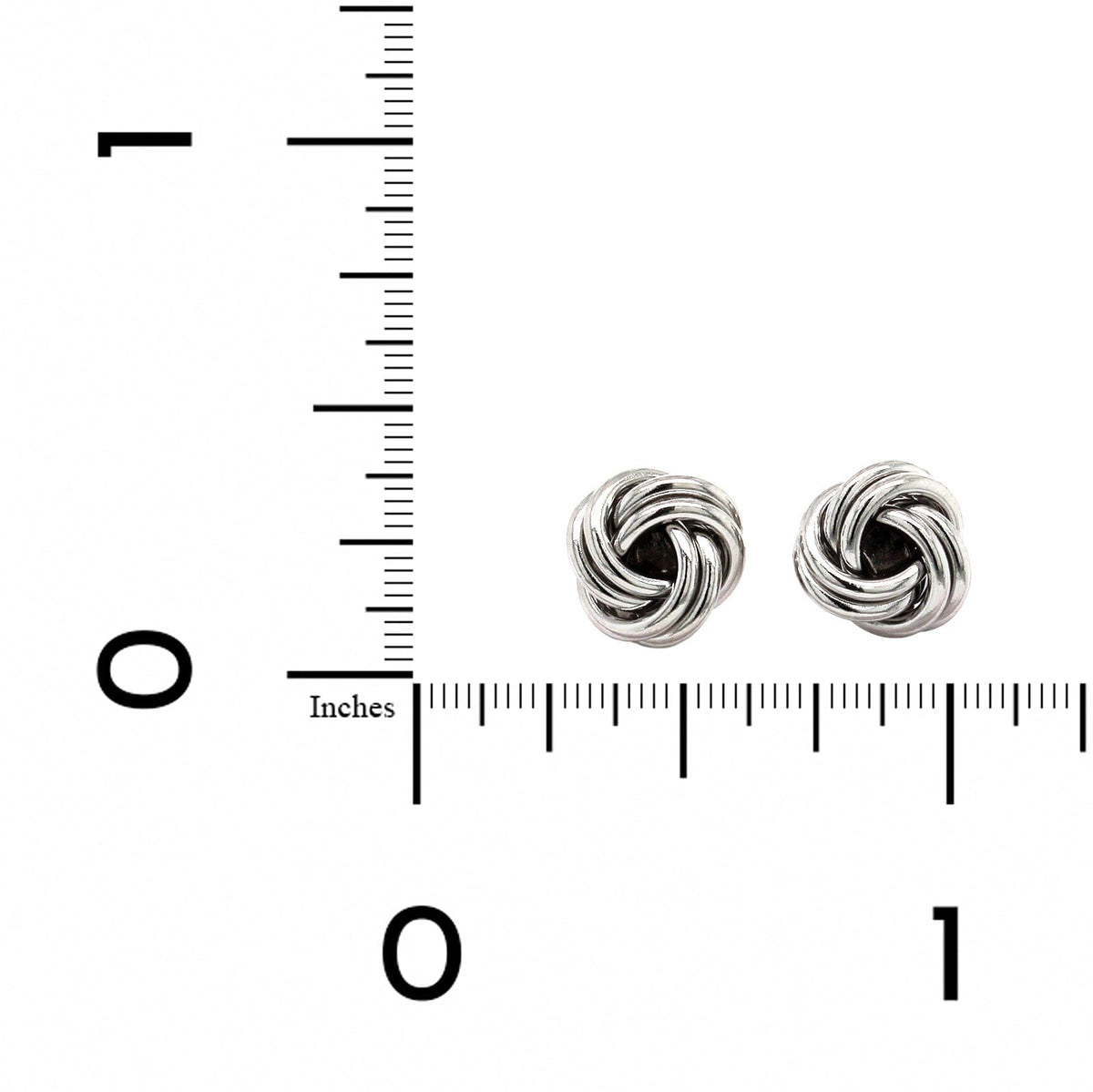 14K White Gold Knot Stud Earrings