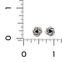 14K White Gold Knot Stud Earrings