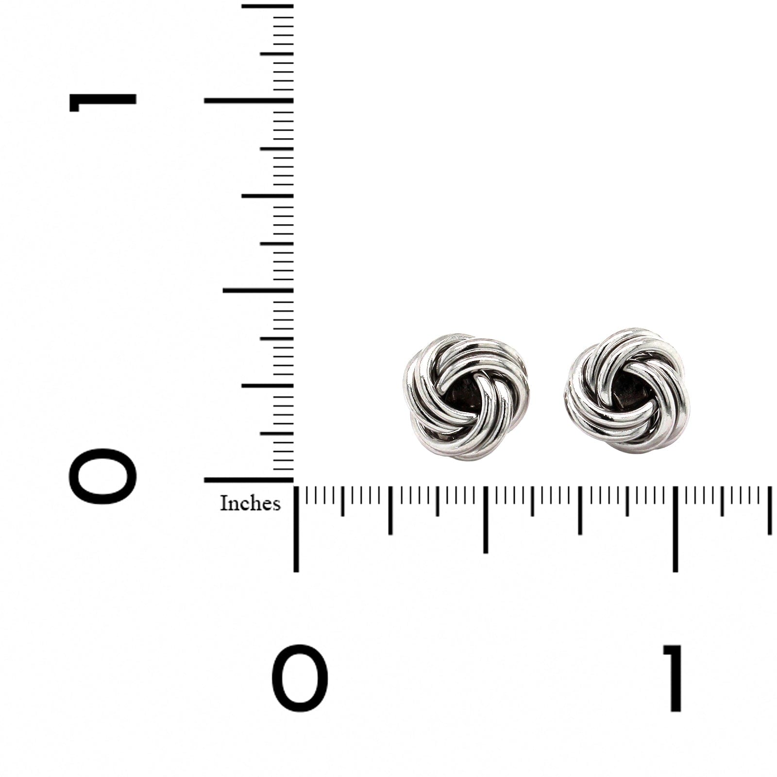 14K White Gold Knot Stud Earrings
