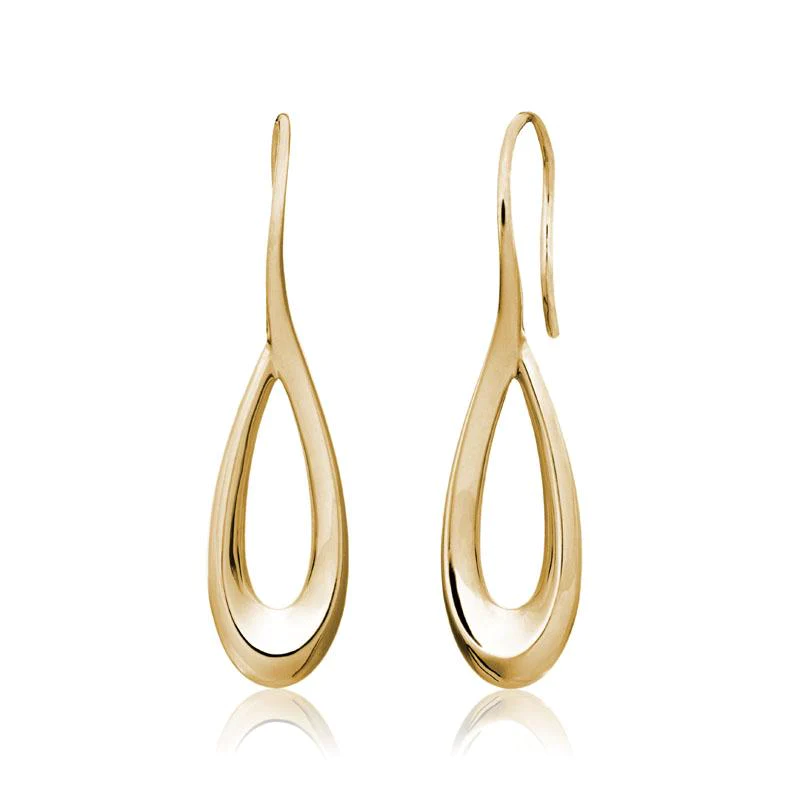 14K Yellow Gold Long Pear Shape Drop Earrings, 14k yellow gold, Long's Jewelers