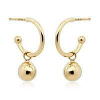 14K Yellow Gold Ball Dangle Earrings