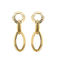 18K Yellow Gold Link Drop Earrings