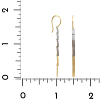 18K Yellow, White and Platinum Single Fringe Drop Earrings