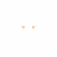 14K Yellow Gold Round Disc Stud Earrings