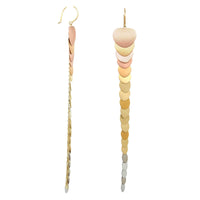 18K Tri-Color and Platinum Rainbow 1 Row Dangle Earring