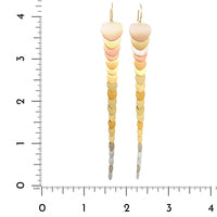 18K Tri-Color and Platinum Rainbow 1 Row Dangle Earring