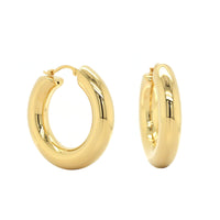 14K Yellow Gold Donut Hoop Earrings