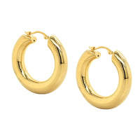 14K Yellow Gold Donut Hoop Earrings