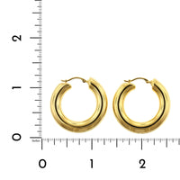 14K Yellow Gold Donut Hoop Earrings