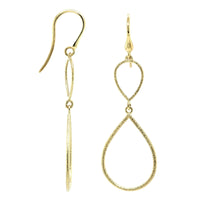 14K Yellow Gold Open Hammer Drop Earrings, 14k yellow gold, Long's Jewelers