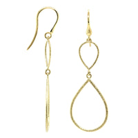 14K Yellow Gold Open Hammer Drop Earrings, 14k yellow gold, Long's Jewelers
